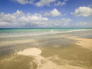 Fototapeta na wymiar Beautiful turquoise sea on Itamaraca Island (Pernambuco state, Brazil)