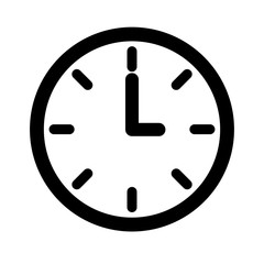 round clock time on white background