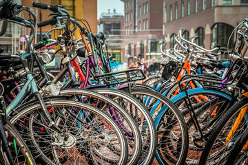 Fototapeta na wymiar bicycles in holland