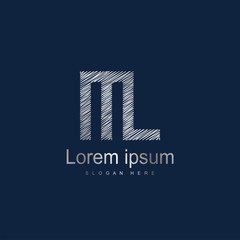 Initial Letter ML Logo Template Vector Design