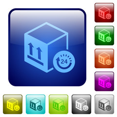 One day package delivery color square buttons