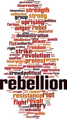 Obraz premium Rebellion word cloud