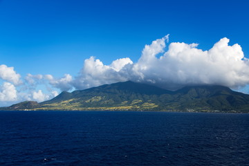 Clouds Over Green Hills of St Kitts