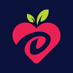 Letter D Fruit Love logo