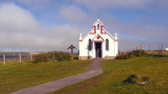 The Italian Chapel on Lamb Holm in the Orkney Islands, Scotland, UK