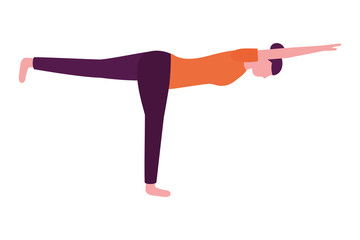 woman practicing yoga