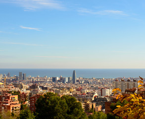 Fototapeta na wymiar panorama of barcelona from park guell
