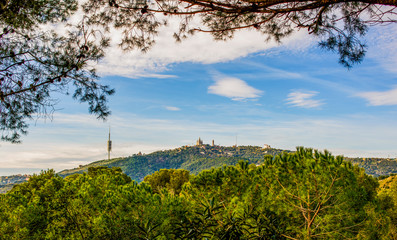 panorama of barcelona from park guell
