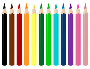 Set of color pencils vector
