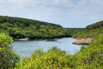 Fototapeta na wymiar Hamsilos Bay (The only fjord of Turkey) at Sinop