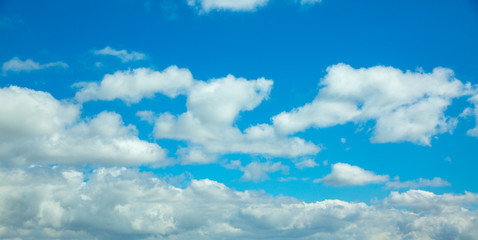 Obraz na płótnie Canvas beautiful blue sky with clouds background. Panoramic
