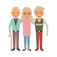 group of old people embraced portrait