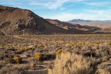 Eastern Sierra Nevada mountains and desert valley landscape