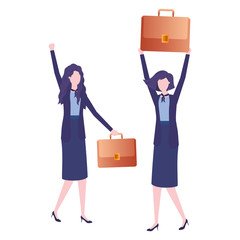 business women with portfolio avatar character