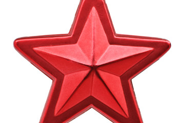 Obraz premium Christmas & New Year red star against white background