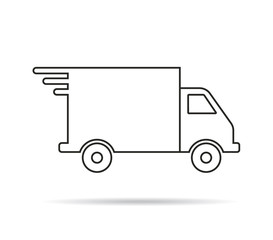 Truck outline vector icon .Line icon- delivery express.