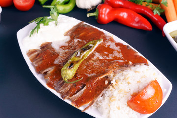 turkish iskender kebab