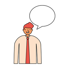 businessman portrait speech bubble