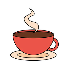 hot coffee cup on white background