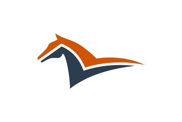 abstract horse letter N concept logo icon