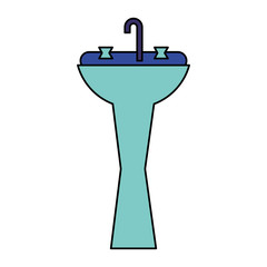 basin bathroom on white background