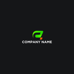 Letter C with negative space logo template