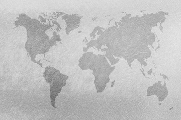 World map vintage pattern on skin background in light white tone, watercolor.