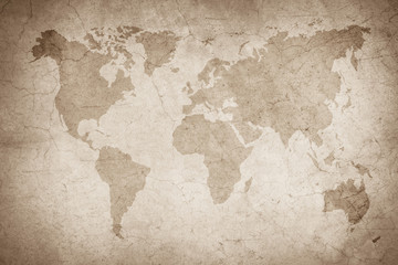 Mapa świata rocznika wzór / sztuka tekstura betonu na tle w kolorze czarnym. - 239923144