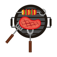 grill barbecue meat skewer fork