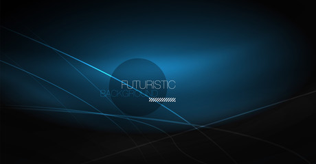 Digital technology abstract background - neon geometric design. Abstract glowing lines. Colorful techno background. Futuristic shape.