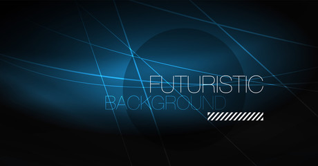 Digital technology abstract background - neon geometric design. Abstract glowing lines. Colorful techno background. Futuristic shape.