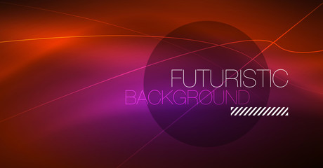 Neon glowing magic background, neon banner, night sky wallpaper. Magic light effect. Christmas abstract pattern.