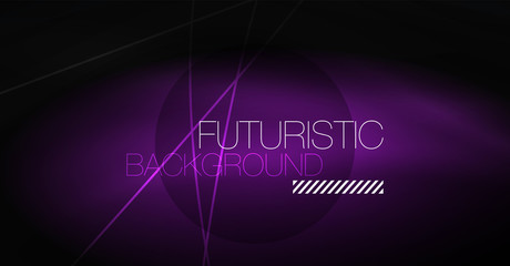 Digital technology abstract background - neon geometric design. Abstract glowing lines. Colorful techno background. Futuristic shape.