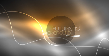 Neon lines wave background. Abstract composition