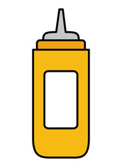 mustard sauce on white background