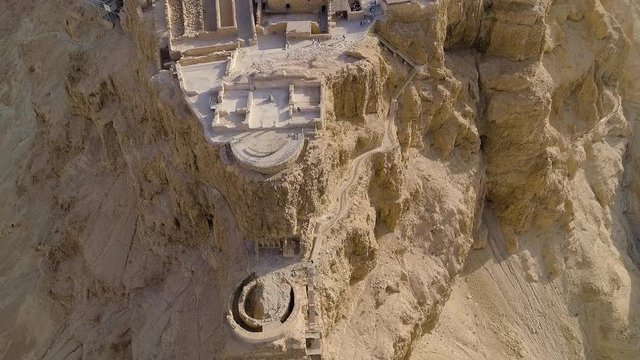 Metsada, Israel, aerial view 4k footage
