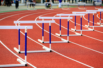 Hurdle rack, in the track and field