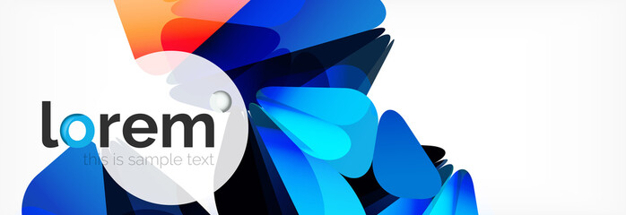 Vector colorful geometric triangle background, crystal banner design