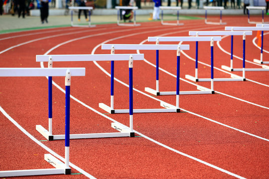 Hurdle rack, in the track and field