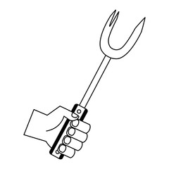 hand holding fork