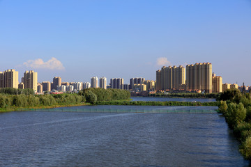 Obraz premium Waterfront City Scenery