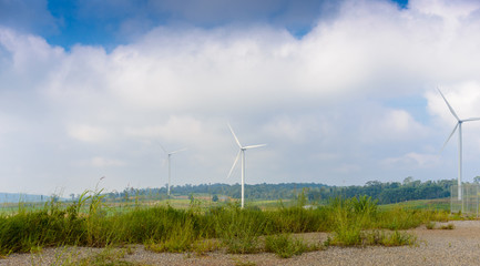 Windmill turbine field for electric production at Khao Kho, Petchabun, Thailand