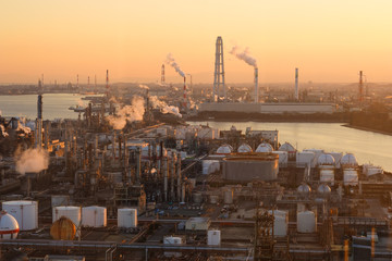 三重県四日市市の工業地帯