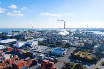 Obraz premium 四日市の工業地帯