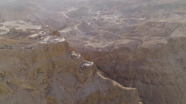 Metsada, Israel, aerial view 4k footage