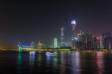 Fototapeta na wymiar Night view of Guangzhou city, China