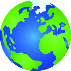 Illustration of a round gradation earth