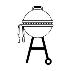 barbecue grill and tongs equipment