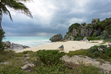 stormy beach tulum mexico