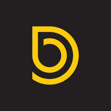 abstract letter bd loop line art logo vector